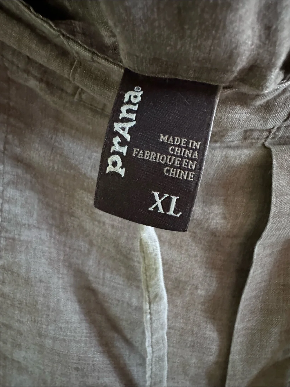 prAna XL Hemp Blend Drawstring Pants Taupe Straight Leg Pull On Outdoor Travel